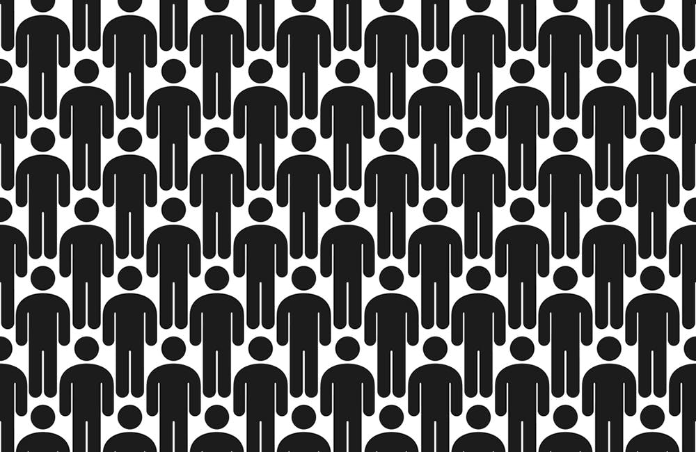 Crowd of people seamless pattern background vector illustration