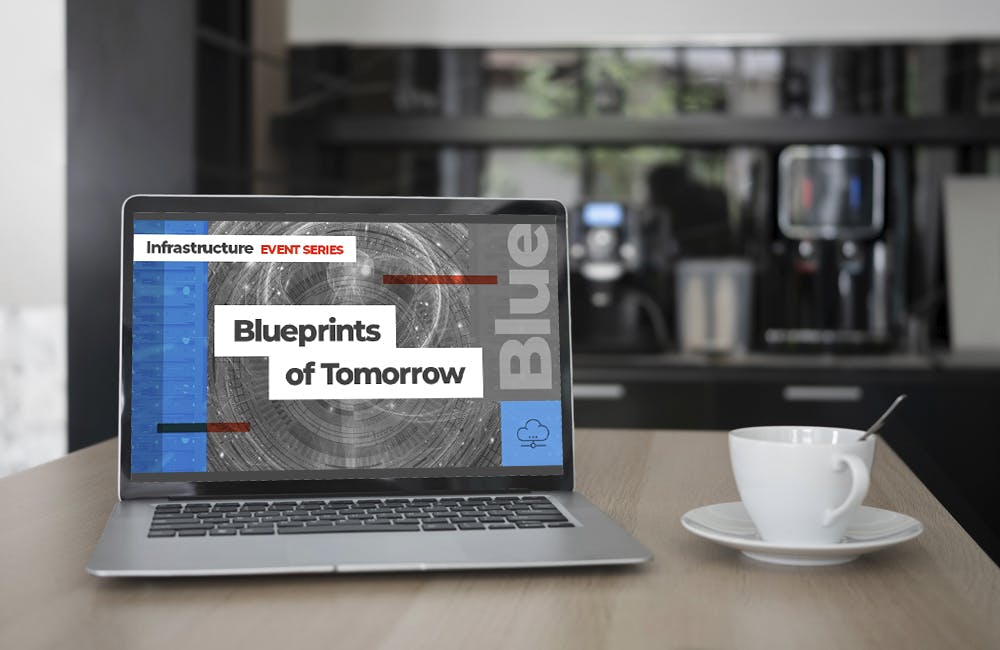 Infrastructure Event Series: Blueprints of tomorrow screen image on laptop computer
