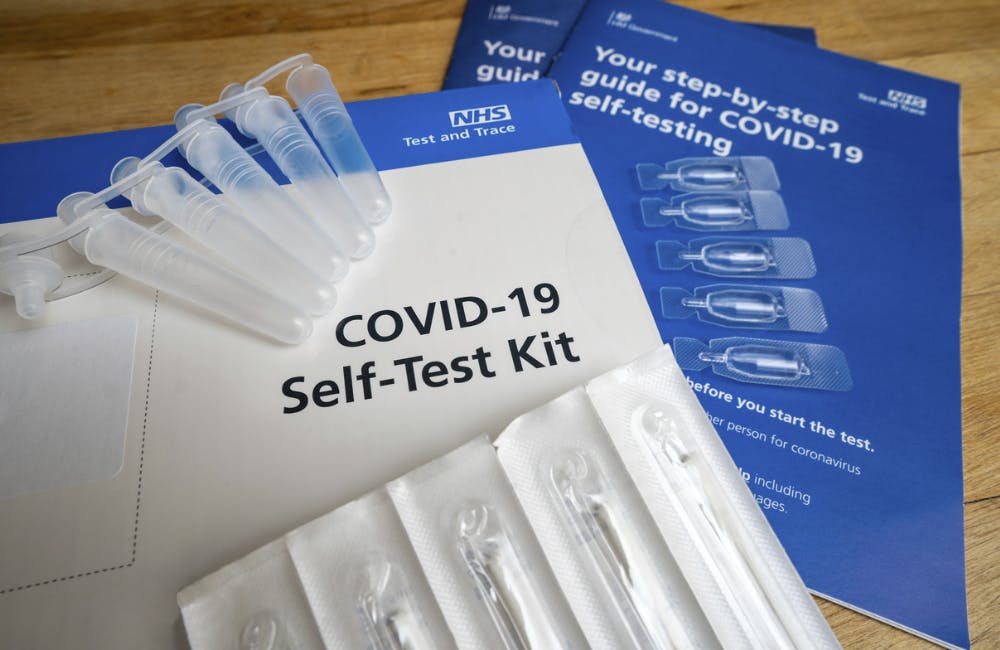 Issued to members of the UK public in February 2021 for emergency service key workers and teachers to test themselves for Covid 19 virus. Includes guidance instructions, swabs, test viles and liquid.