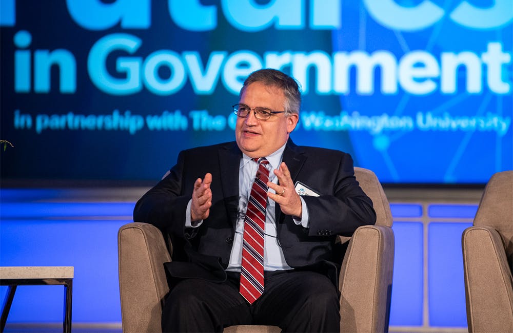 VA CISO Paul Cunningham speaking at the GovernmentCIO Media & Research Tech Futures event May 19, 2019.
