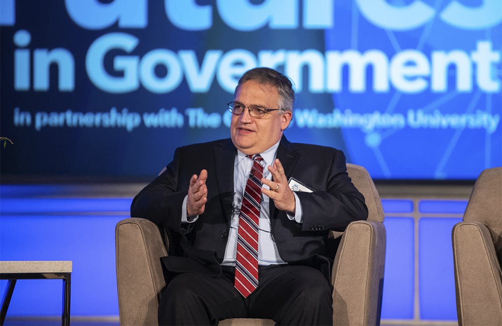 VA CISO Paul Cunningham speaking at the GovernmentCIO Media & Research Tech Futures event May 19, 2019.