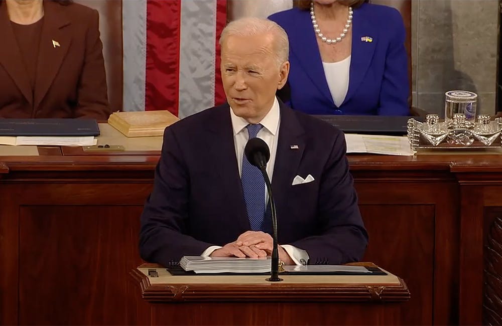 President Biden addresses U.S. government leadership during the March 1, 2022, State of the Union.