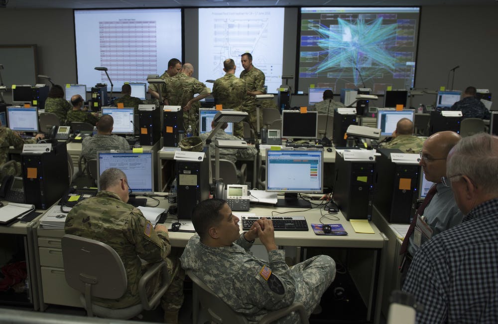image of US military control center