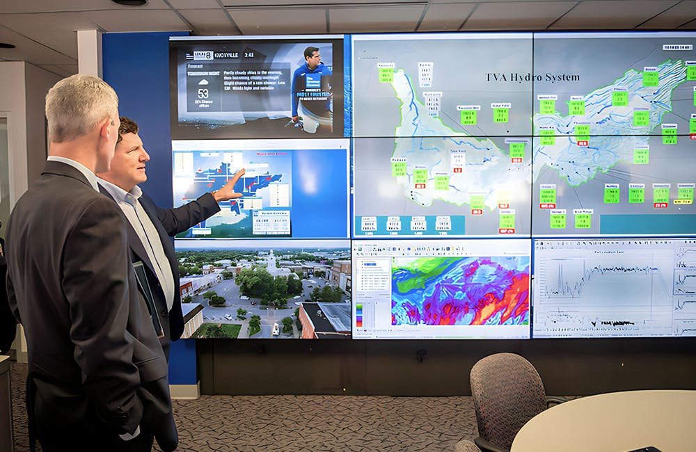 image of DHS leadership tours the Tennessee Valley Authority center in Knoxville, Tennessee.