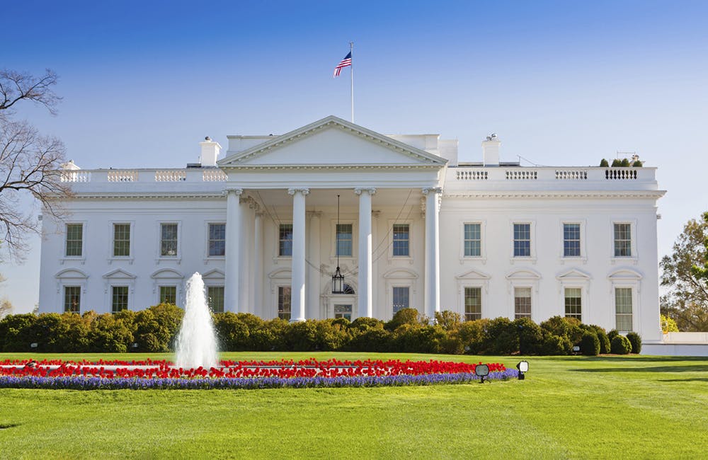 The North Portico of the White House, Washington DC, USA.