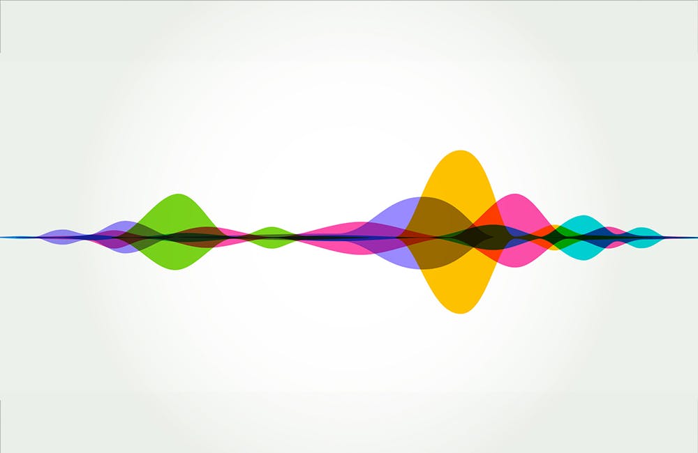 Colourful silhouettes of Sound Waves