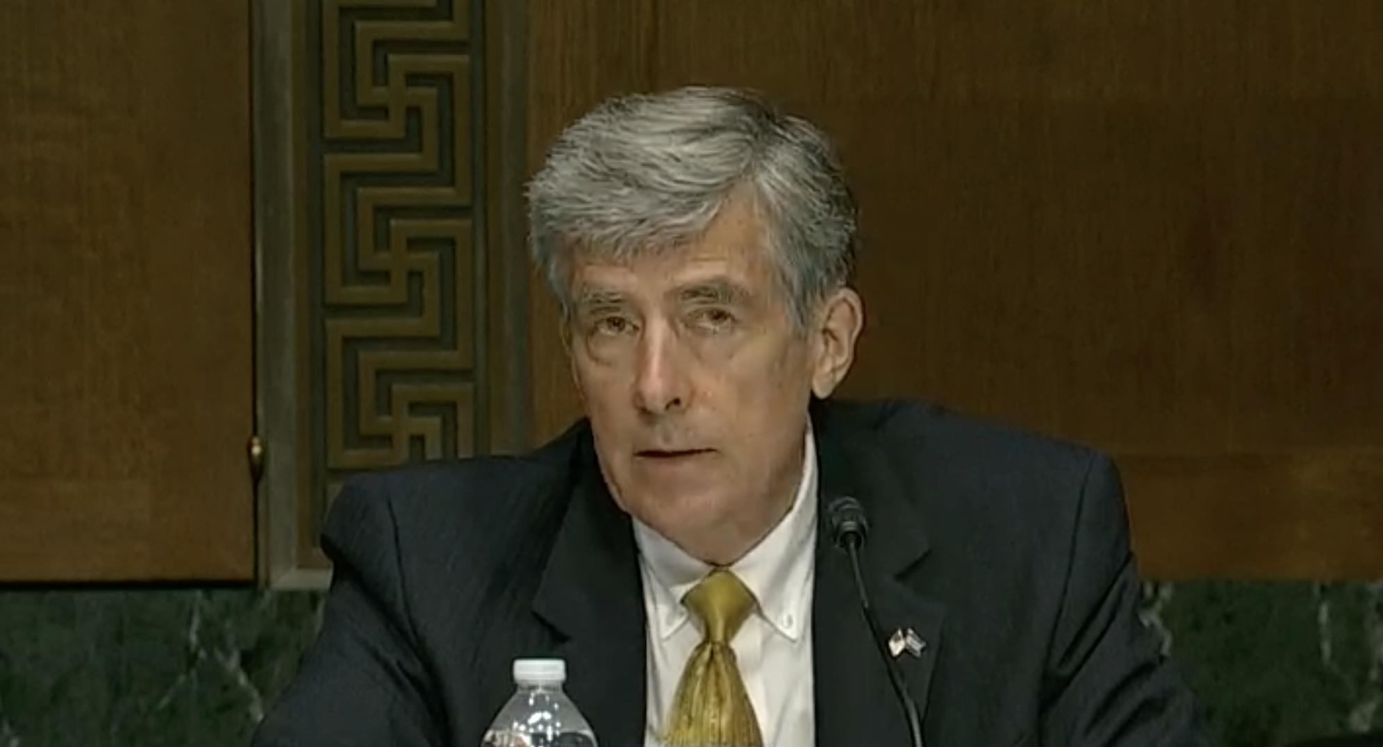 John "Chris" Inglis appears at an August 2020 U.S. Senate hearing on recommendations from the Cyberspace Solarium Commission.