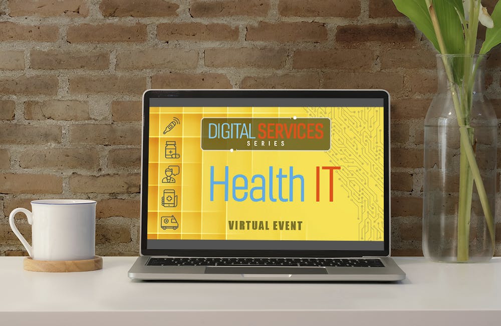 Digital Services Series: Health IT Virtual Event screen on a laptop