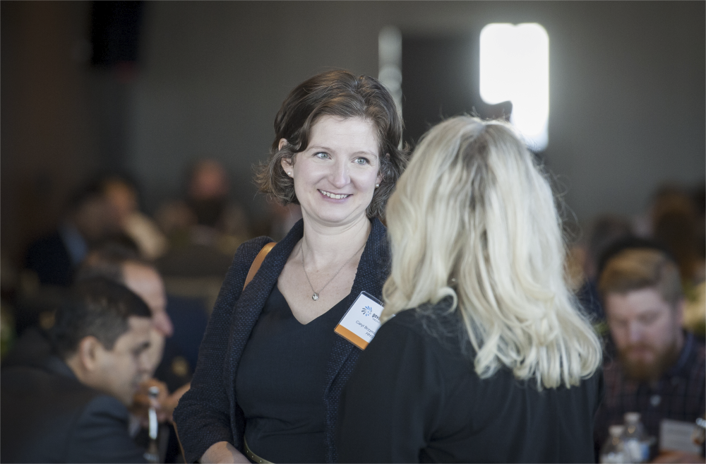 Caryl Brzymialkiewicz, the first chief data officer for the Health and Human Services Office of the Inspector General, speaks with GovernmentCIO Senior Vice President Erin Mirsky. (Rod Lamkey Jr./GovernmentCIO Media & Research)