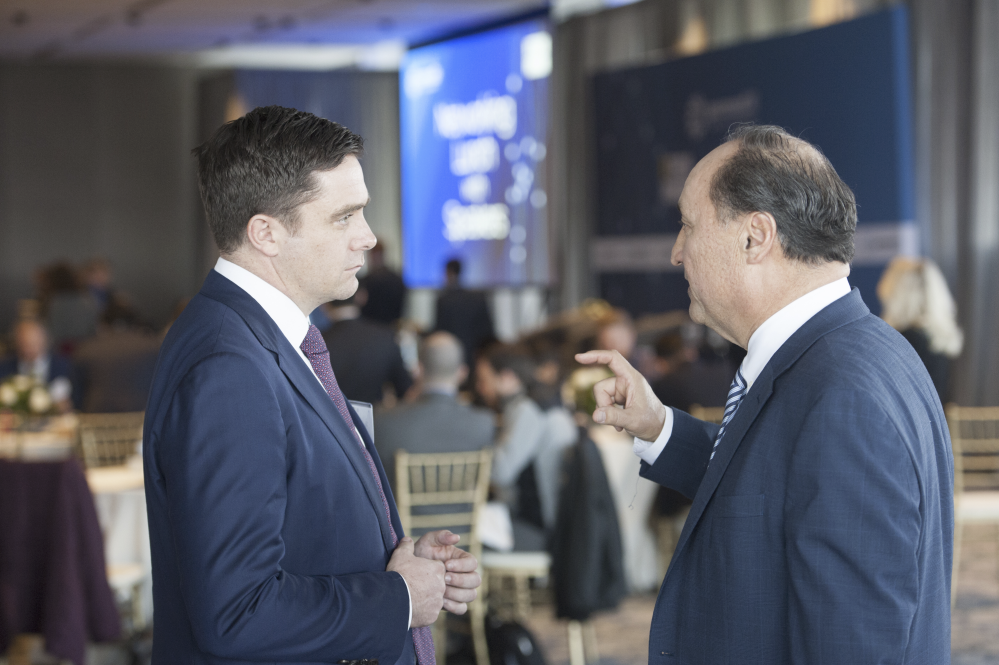 GSA CFO Gerard Badorrek discusses AI with GovernmentCIO Media & Research President Michael Hoffman. (Rod Lamkey Jr./GovernmentCIO Media & Research)