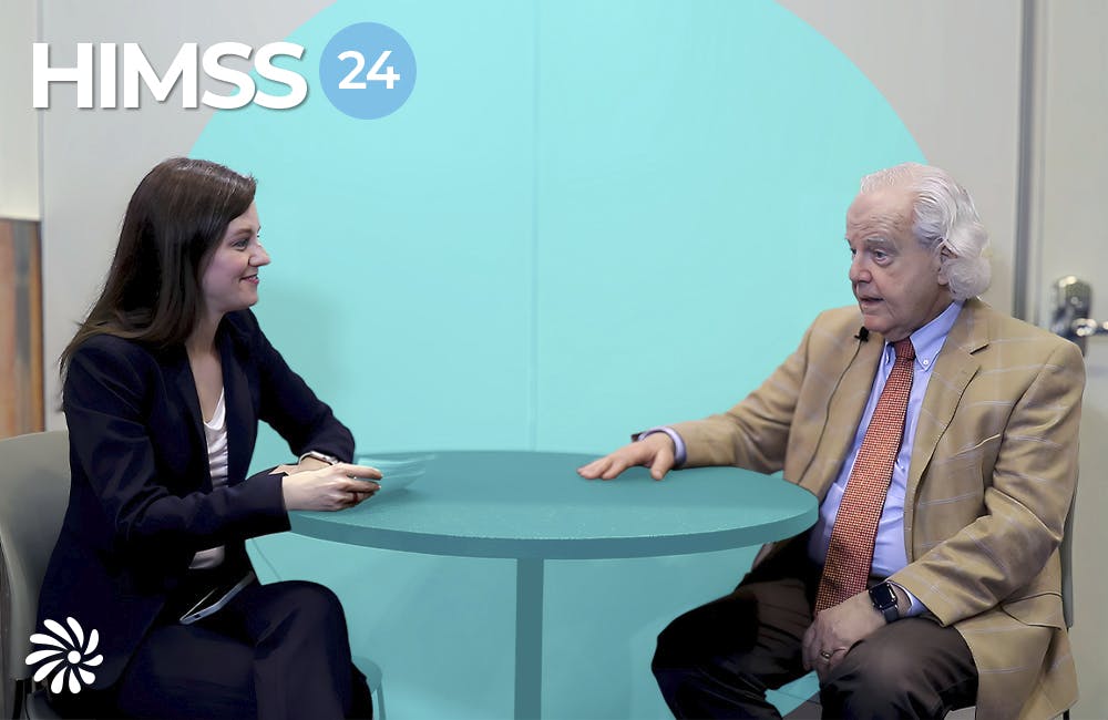 Paul Tibbits speaks to Amy Kluber at HIMSS 2024.