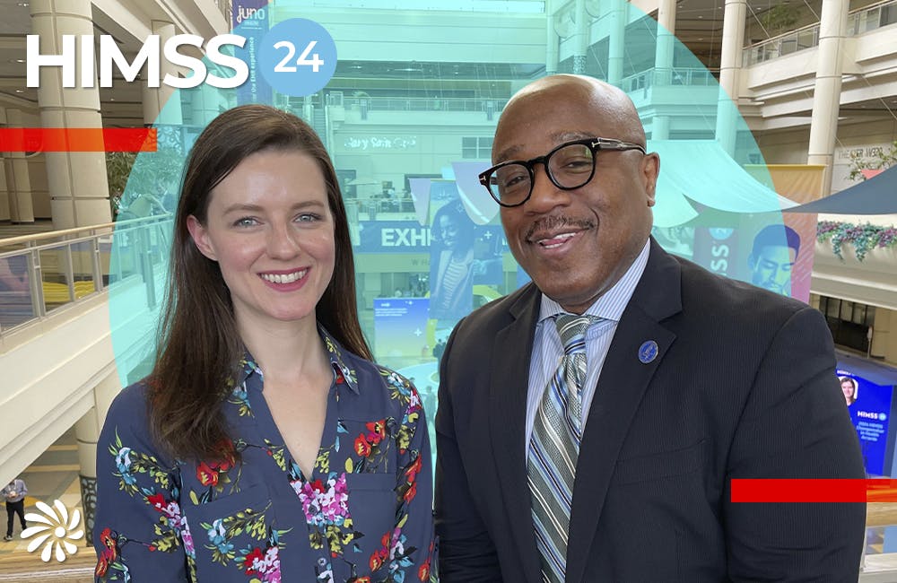 La Monte Yarborough joined Amy Kluber at HIMSS 2024.