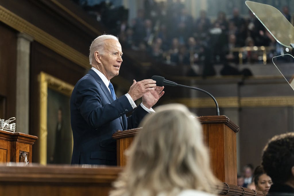 President Biden speaks during his 2023 State of the Union.