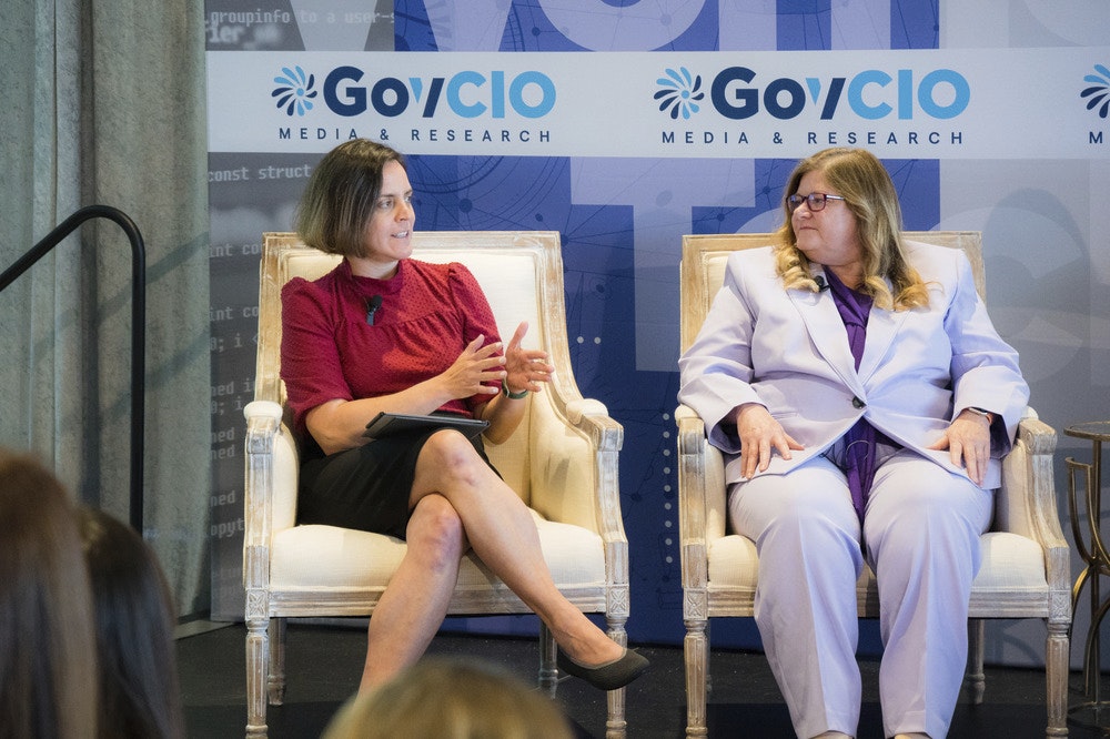 Renee Wegrzyn, ARPA-H Director, speaks during GovCIO Media & Research's annual Women Tech Leaders Summit in 2023.