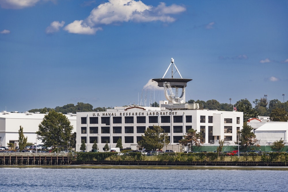 Washington, DC USA - August 30, 2016: US Naval Research Laboratory building from the Potomac River.