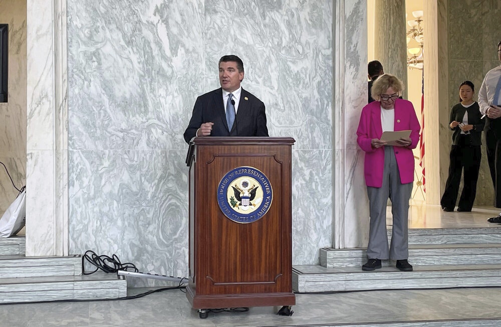 Rep. Jay Obernolte speaks during the Quantum Technology Showcase on the Hill in Washington, D.C., on July 17, 2025.