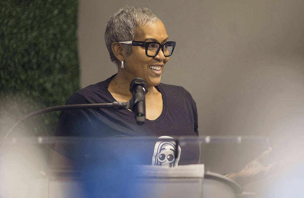 IRS Executive Director of the Office of Online Services Karen Howard speaks at GovCIO Media & Research’s AI in Action Workshop in Washington, D.C., on Aug. 14, 2025.