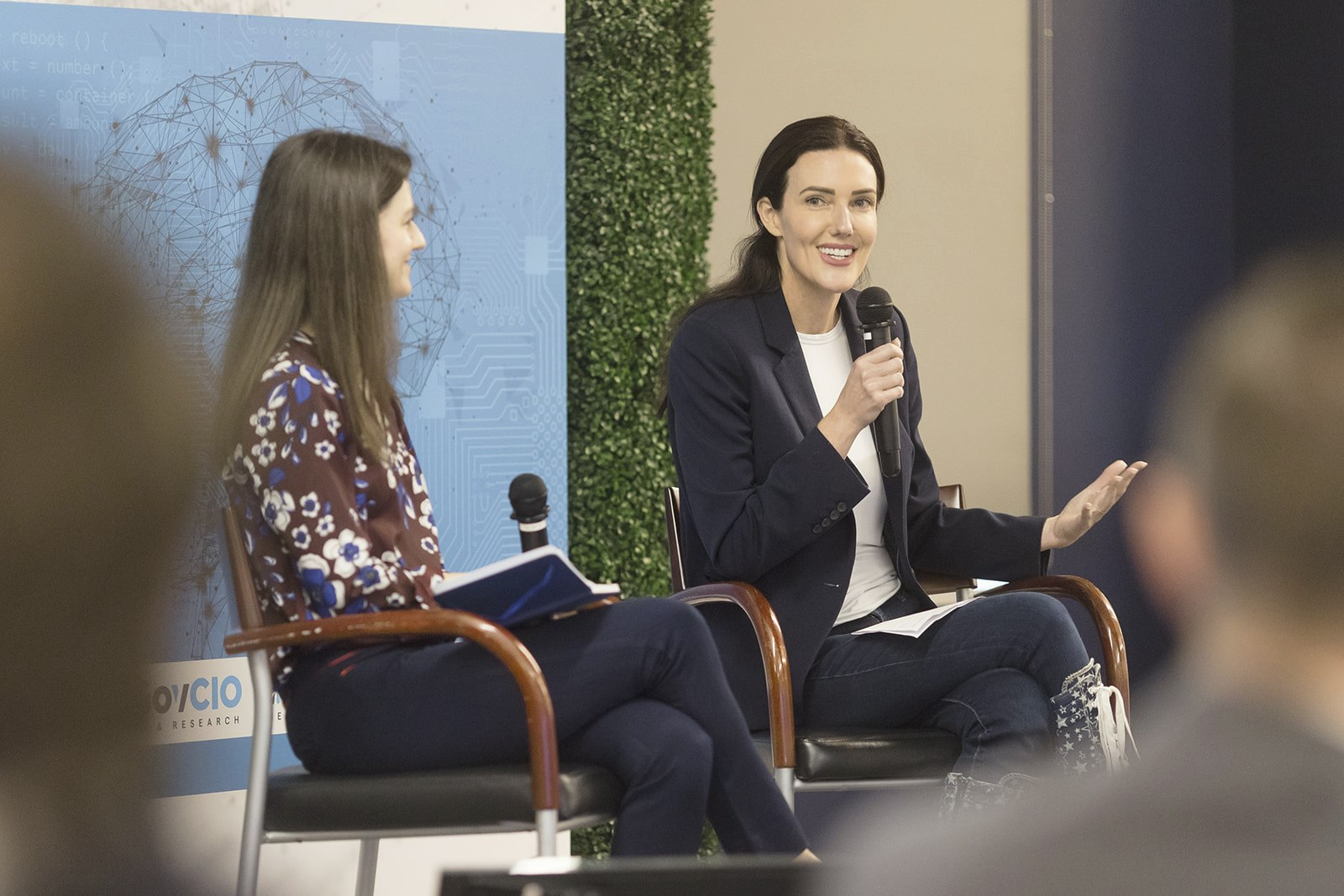 Alexis Bonnell, partnership manager at OpenAI, speaks at AI in Action Workshop