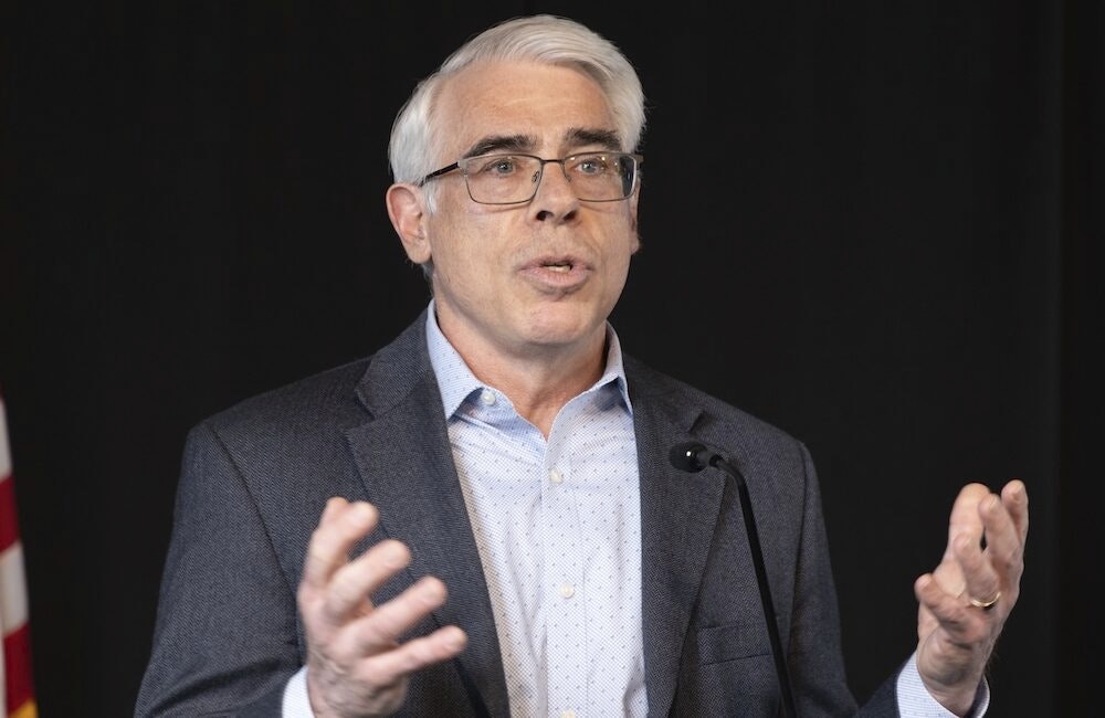 David Vergano, supervisory IT specialist at the Department of State, speaks at the 2025 Carahsoft DevSecOps Conference in Reston, Virginia, on July 29, 2025.
