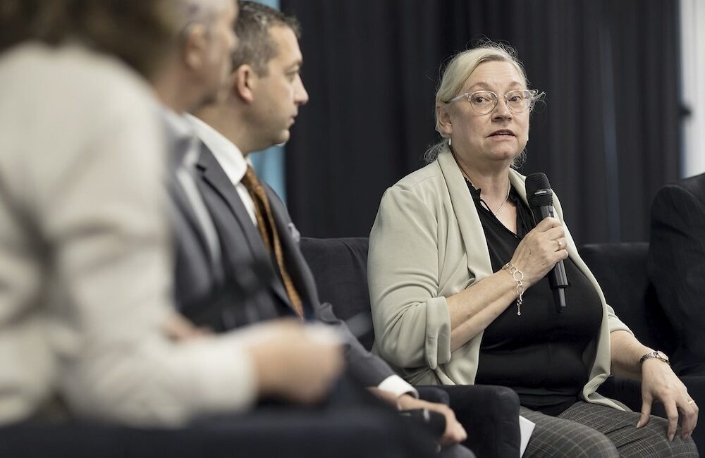 Susan Gregurick, associate director for Data Science and director of the Office of Data Science Strategy at NIH, details the agency's AI plans at GovCIO Media & Research's 2025 AI FedLab in Reston, Virginia on May 13, 2025.