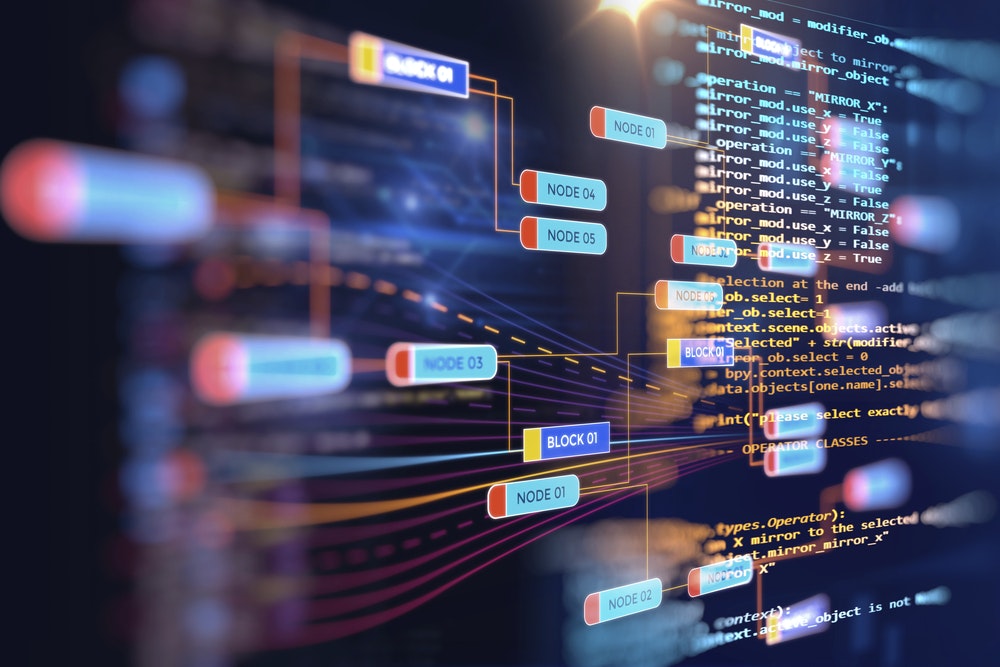 Computer code on a screen