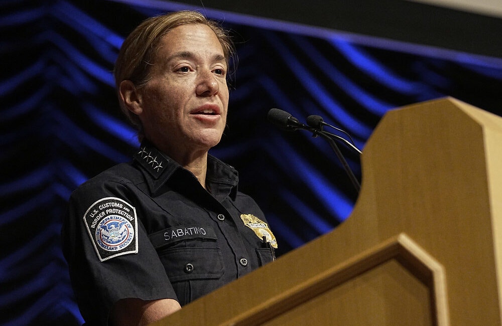 CBP Acting Executive Assistant Commissioner for the Office of Field Operations Diane Sabatino delivers remarks to CBP officers and agents in Washington, D.C. on Jan. 18, 2025.