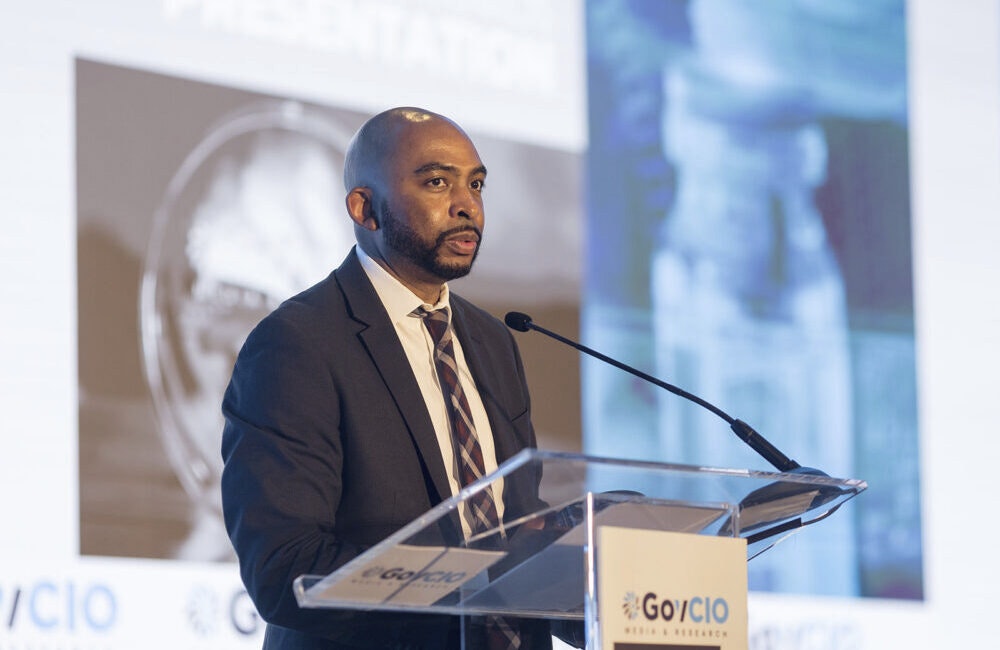 Patrick Newbold, CIO and OIT director at CMS, speaks at GovCIO Media & Research's 2025 Health IT Summit in Rockville, Maryland, on Sept. 23, 2025.