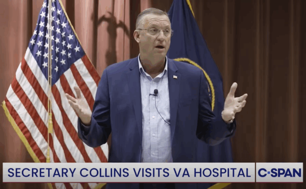 Veterans Affairs Secretary visits VA hospital on Oct. 22, 2025, to discuss the government shutdown, the impact on his department and veterans' care.