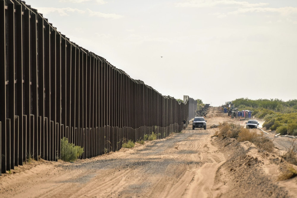 Border fencing along New Mexico's international border with Mexico