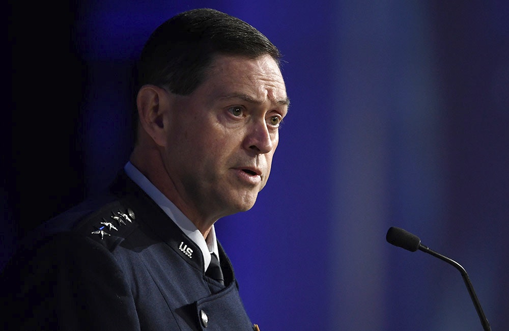 Chief of Space Operations Gen. Chance Saltzman offers a keynote address at the Air, Space & Cyber Conference at National Harbor, Maryland, Sept. 24, 2025.
