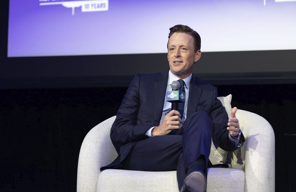 The White House National Cyber Director Sean Cairncross outlines the pillars of the newest edition of the national cybersecurity strategy at the Aspen Cyber Summit on Nov. 18, 2025, in Washington, D.C.