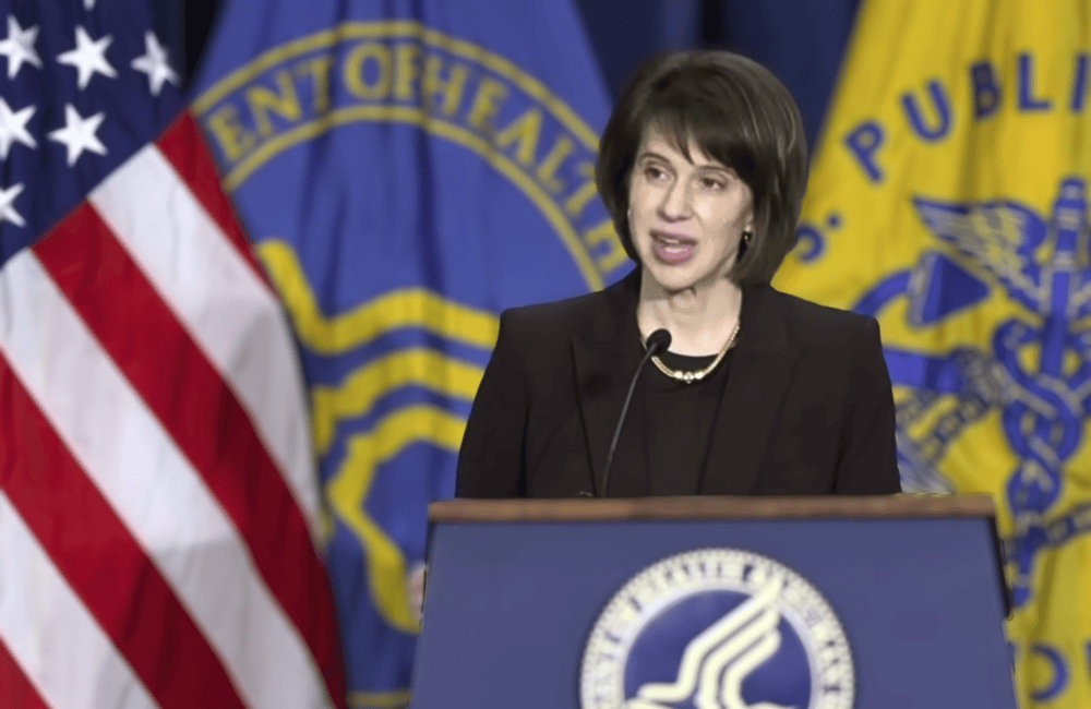 ARPA-H Director Alicia Jackson speaks during a Nov. 10, 2025, press conference about updated guidance on hormone replacement therapy (HRT) for women.