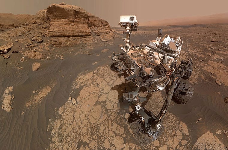 Lunar lander on the surface of Mars