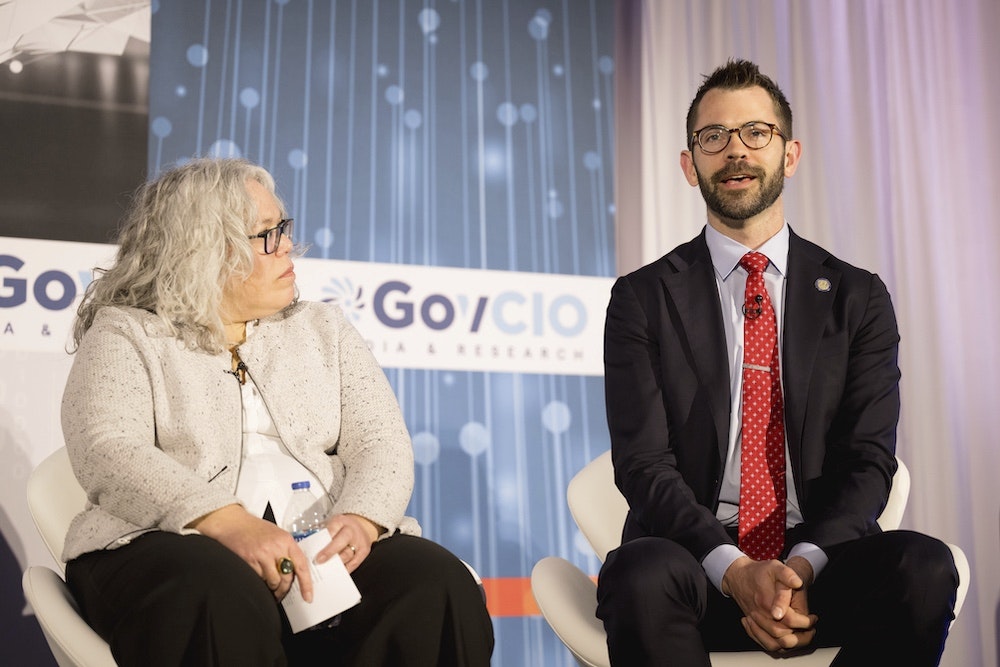 Speakers on stage at AI Summit