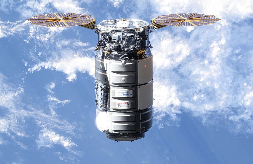 Northrop Grumman's Cygnus cargo craft, carrying 8,200 pounds of science and supplies, approaches the International Space Station for a capture with the Canadarm2 robotic arm commanded by Expedition 71 Flight Engineer Matthew Dominick of NASA.