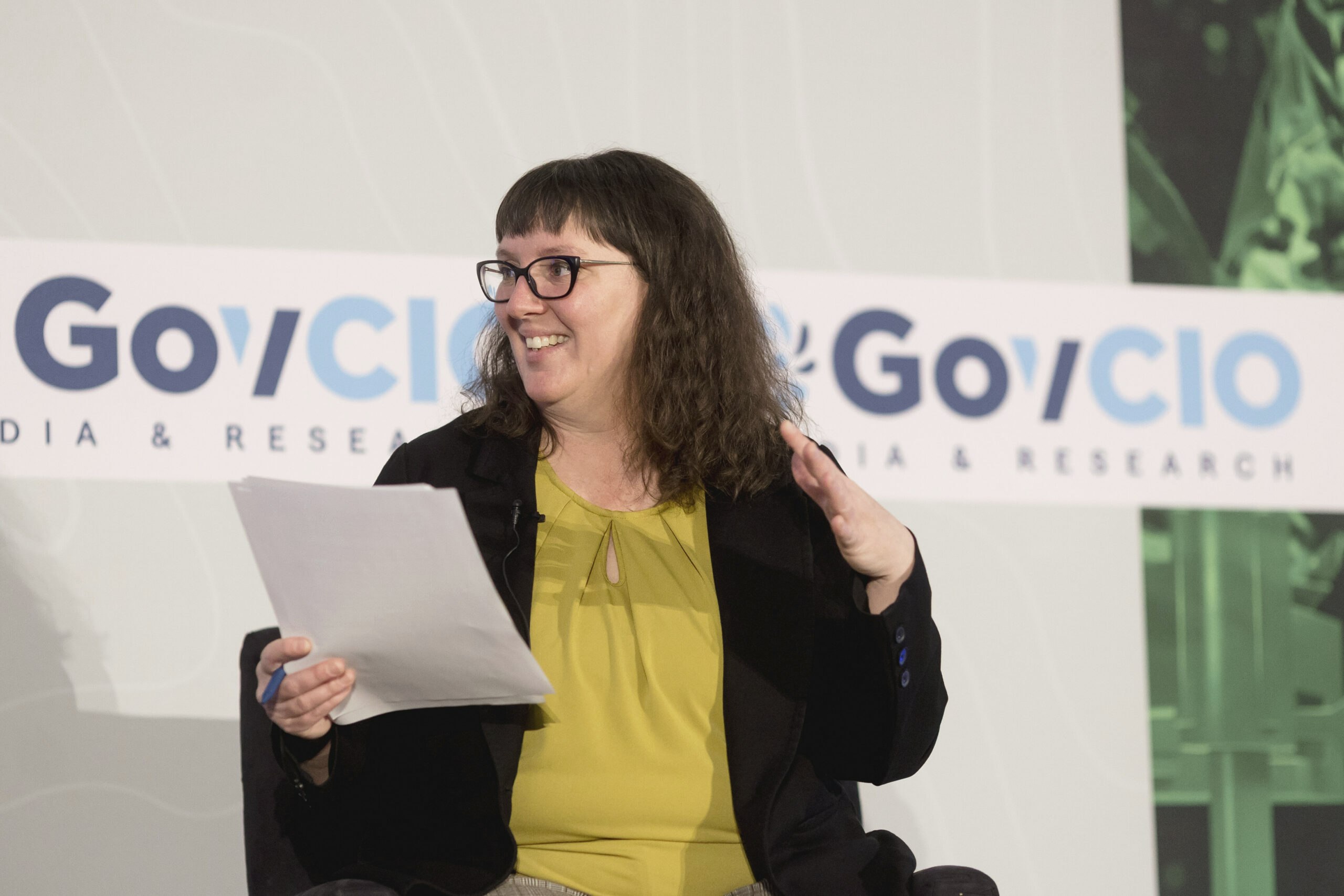 DOW Senior Advisor for Supply Chain Keely Galloway speaks at GovCIO Media & Research's Defense IT Summit on Feb. 26, 2026, in Arlington, Virginia.