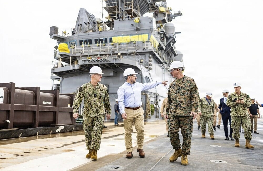 The 34th Chief of Naval Operations, Adm. Daryl L. Caudle and the 39th Commandant of the Marine Corps, Gen. Eric M. Smith, tour Ingalls Shipbuilding at Pascagoula, Mississippi, Jan. 1, 2026.