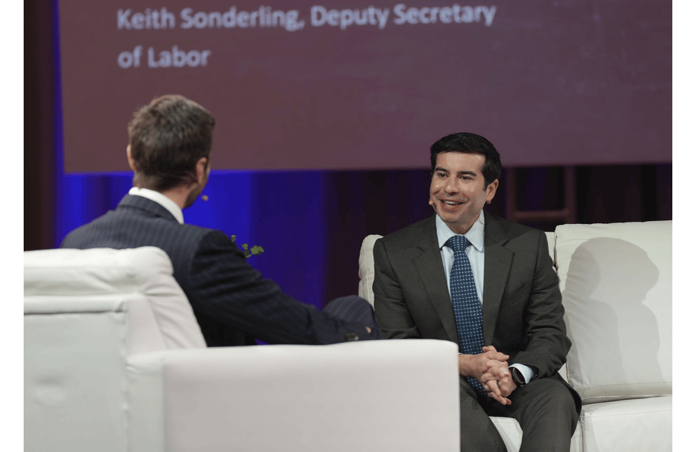 Labor Department Deputy Secretary Keith Sonderling speaks during the Special Competitive Studies Project's AI+Education event on March 11, 2026, in Washington, D.C.
