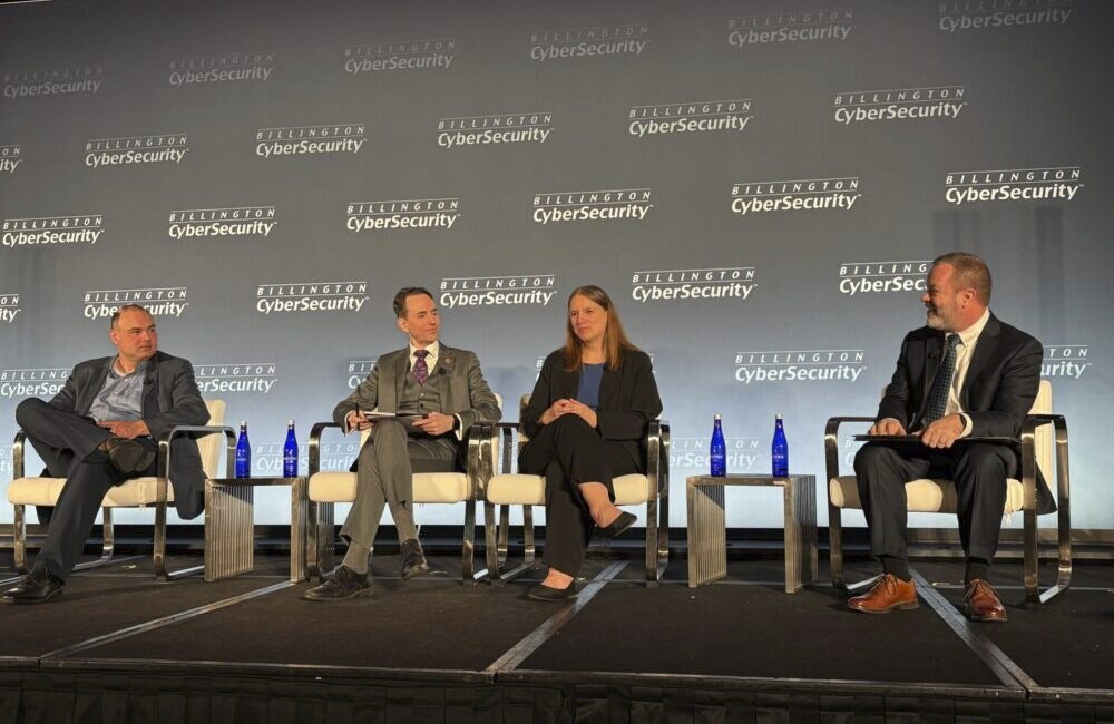 Charlee Hess, director of cybersecurity at ASPR, speaks during a panel discussion on health care cybersecurity at the at Billington’s State and Local Cybersecurity Summit in Washington, D.C., on March 11, 2026.