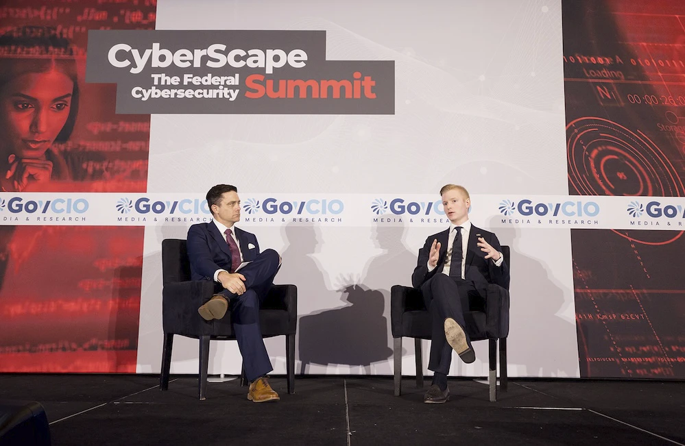 Deputy Assistant National Cyber Director for Critical Infrastructure in the White House Office of the National Cyber Director Seth McKinnis speaks at GovCIO Media & Research's CyberScape: The Federal Cybersecurity Summit on April 16, 2026, in Arlington, Virginia.