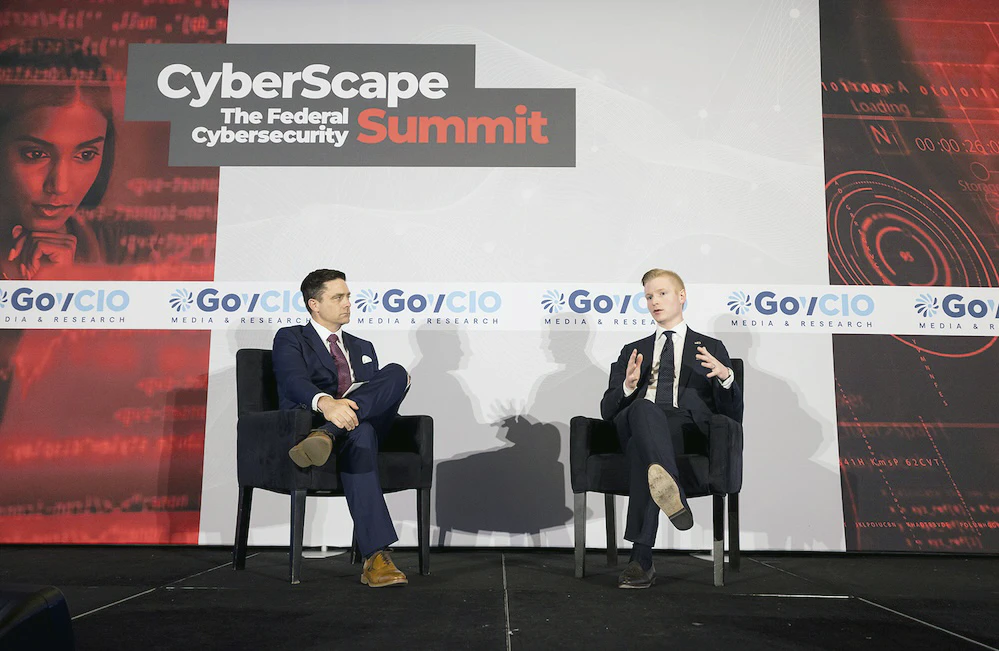 Deputy Assistant National Cyber Director for Critical Infrastructure in the White House Office of the National Cyber Director Seth McKinnis speaks at GovCIO Media & Research's CyberScape: The Federal Cybersecurity Summit on April 16, 2026, in Arlington, Virginia.