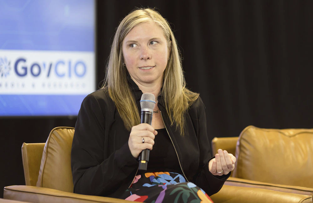 Courtney Winship, CDO for Diplomatic Technology at the State Department, speaks at GovCIO Media & Research's Federal IT Efficiency Summit on May 20, 2026.