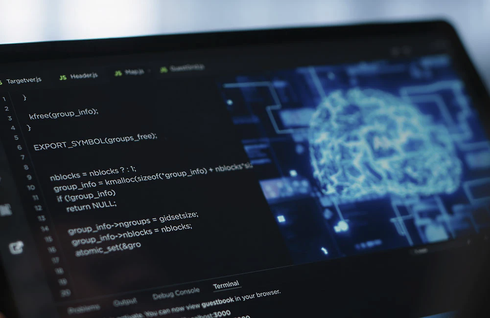 code on a screen