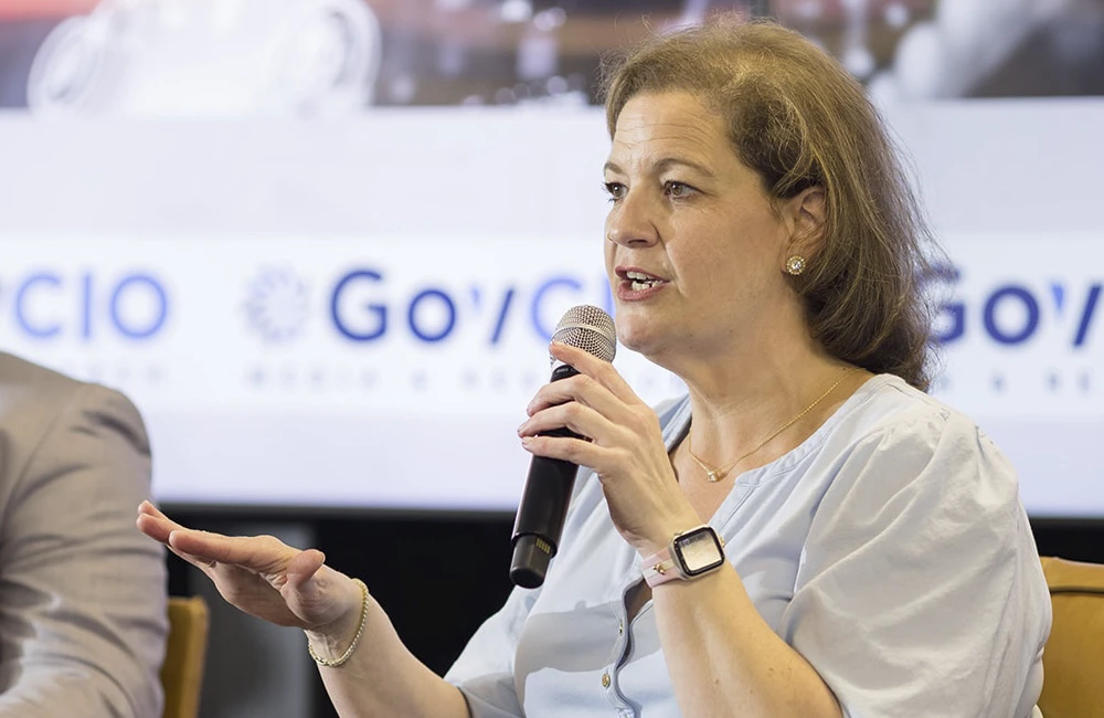 NASA Senior Change and Innovation Advisor Sarah Moffat speaks at GovCIO Media & Research's Federal IT Efficiency Summit on May 20, 2026, in Reston, Virginia.