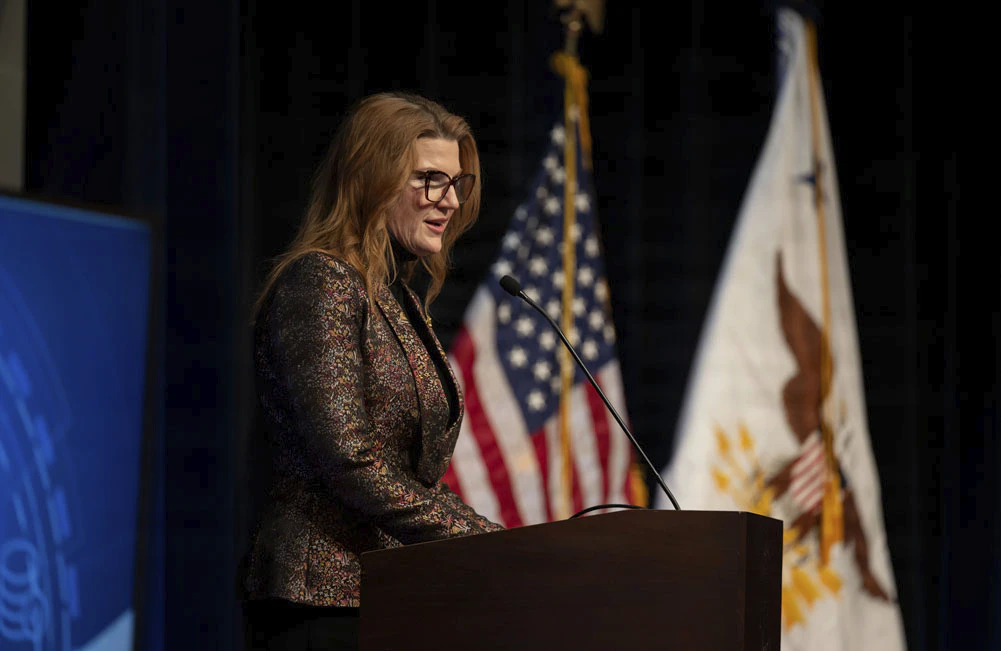 Kirsten Davies hosts the annual CIO awards ceremony at the Pentagon in February, 2025.
