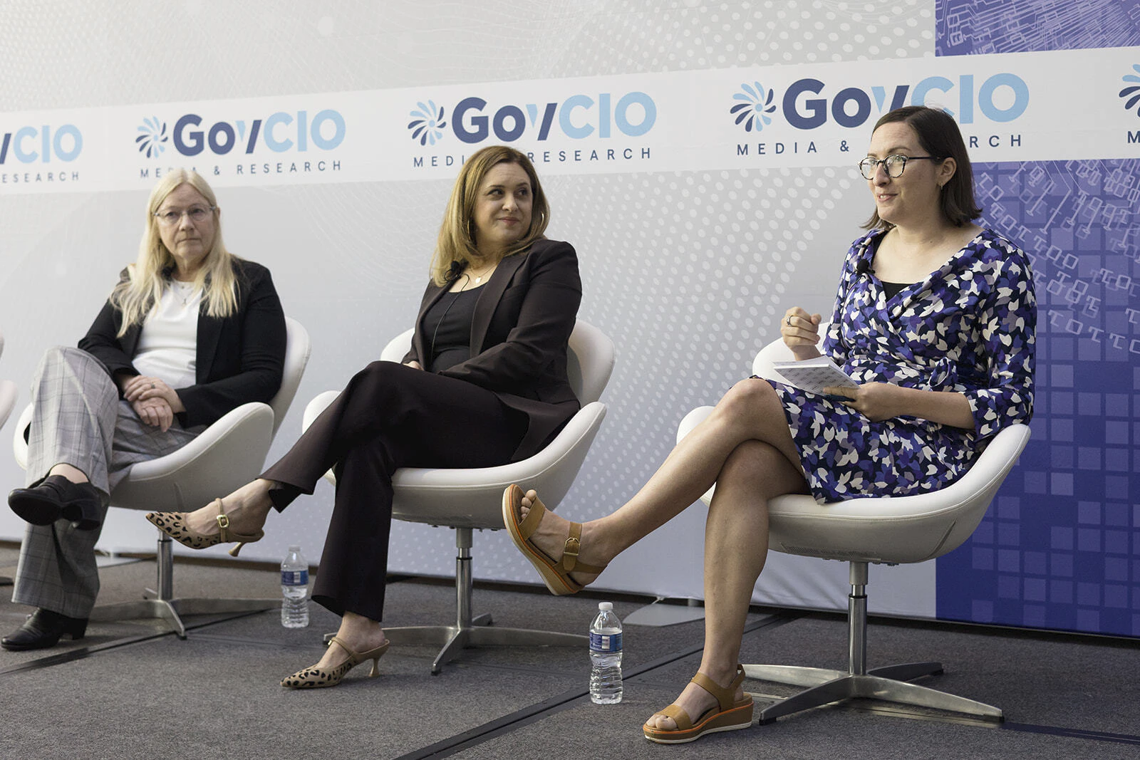 Theresa Kinney, Senior Deputy Director, SEWP, NASA; Christine Pacheco, Director of Federal Civilian Sales, Equinix; and Jessie Posilkin, Acting Executive Director, TMF, GSA, speak on managing cloud priorities