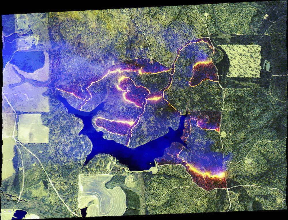 NASA FireSense data visualization of controlled wildfire