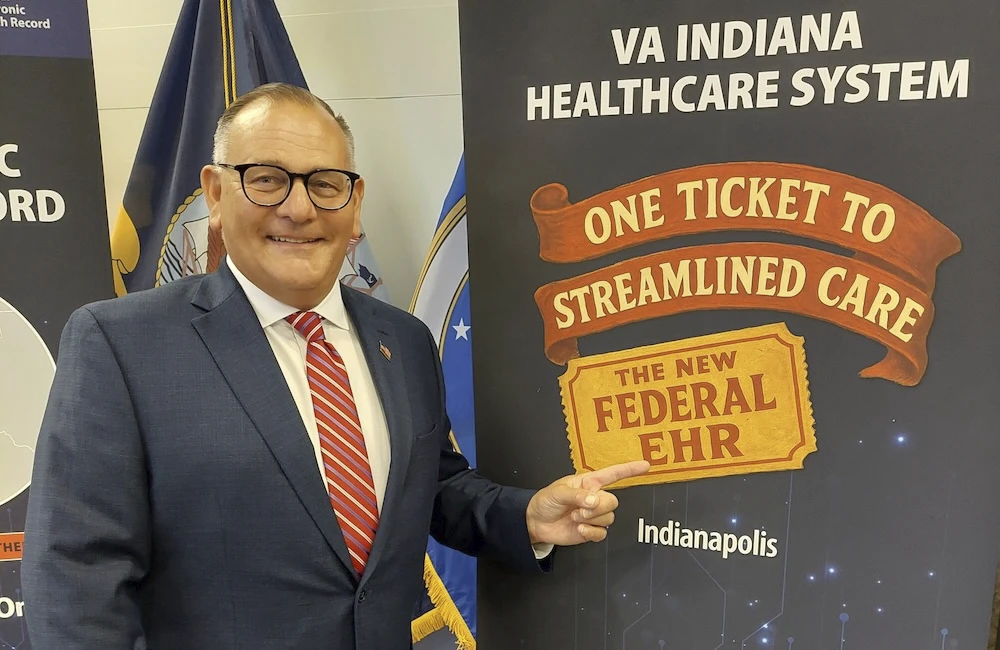 Michael Hershman, director of the Richard L. Roudebush VA Medical Center in Indianapolis, Indiana, at the rollout of VA's electronic health records system on Aug. 20, 2026.