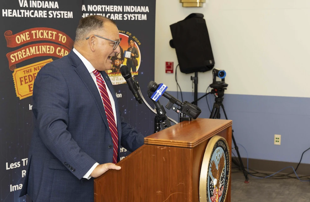 Michael Hershman, director of the Richard L. Roudebush VA Medical Center in Indianapolis at the rollout of VA's electronic health records system on Aug. 20, 2026.