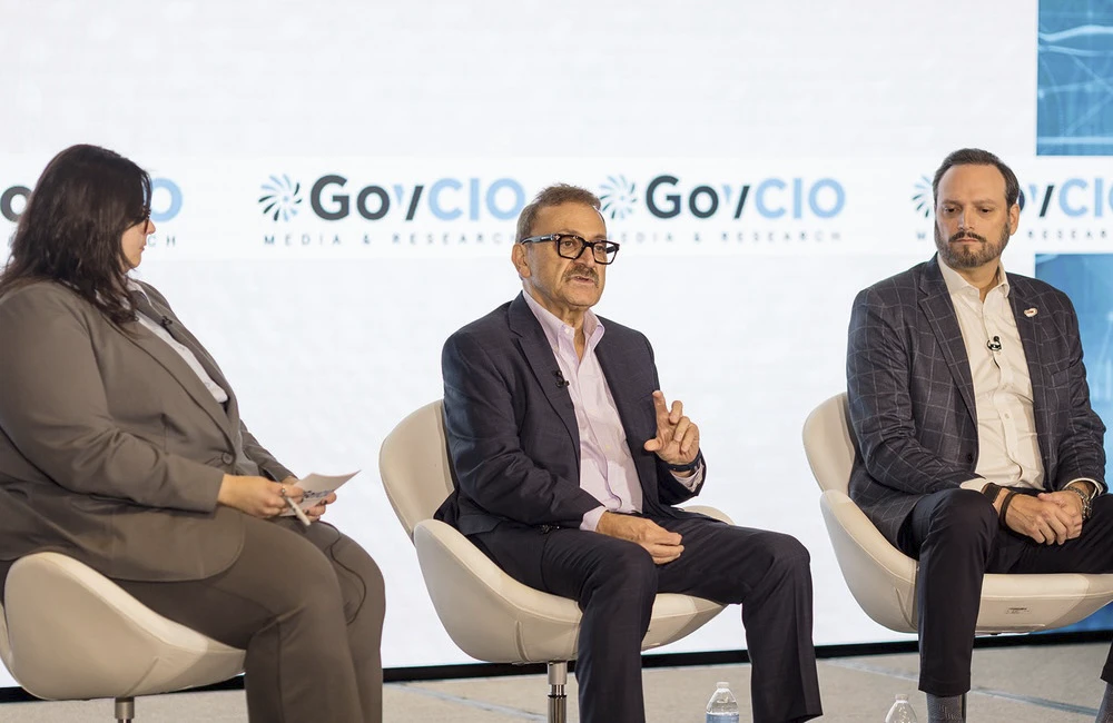 HHS ASPR Senior Cybersecurity Advisor Bob Bastani (center) discusses why healthcare organizations need to think about PQC migration at GovCIO Media & Research's Health IT Summit in Bethesda, Maryland on Sept. 2, 2026.
